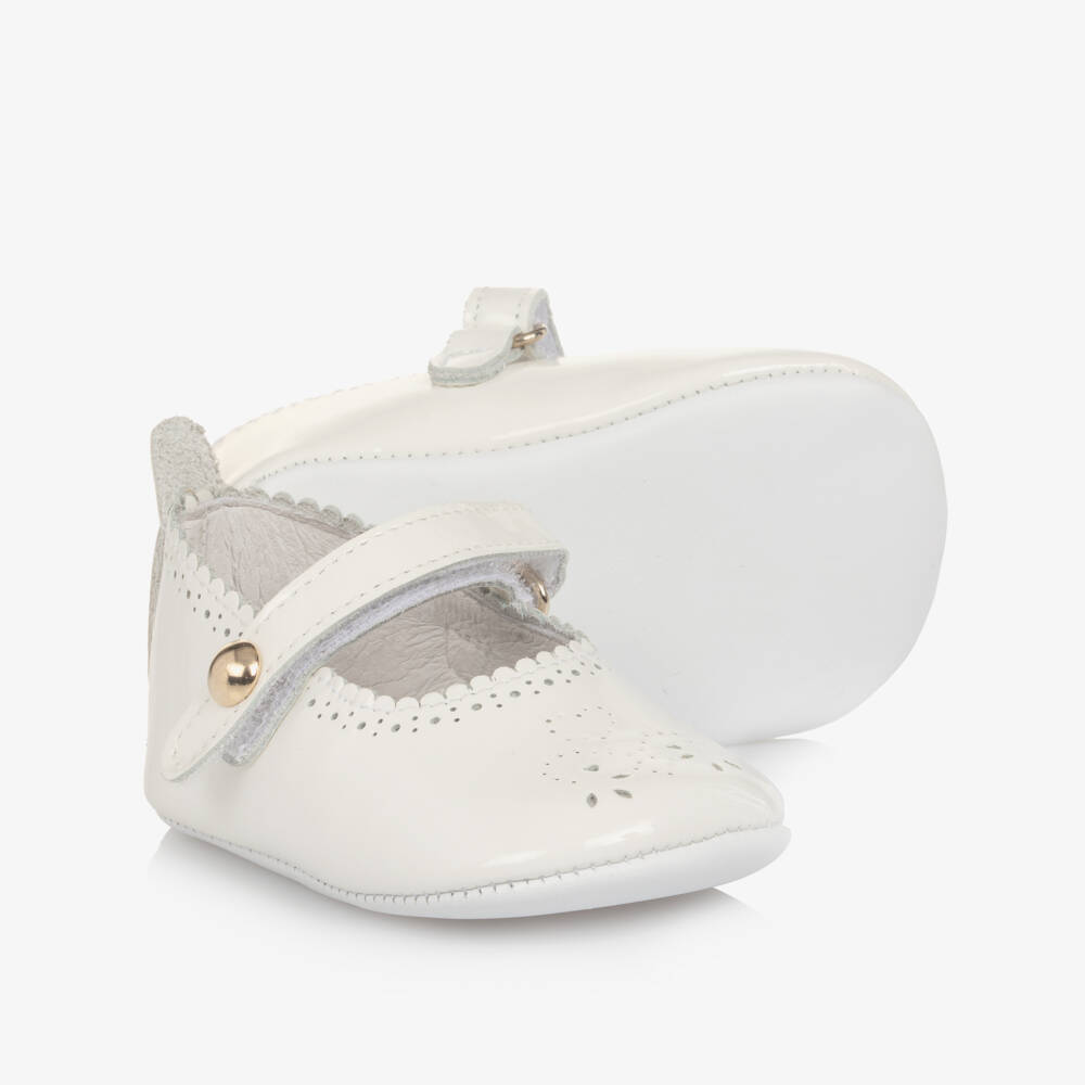Beatrice & George-Baby Girls White Patent Mary Jane Shoes | Childrensalon