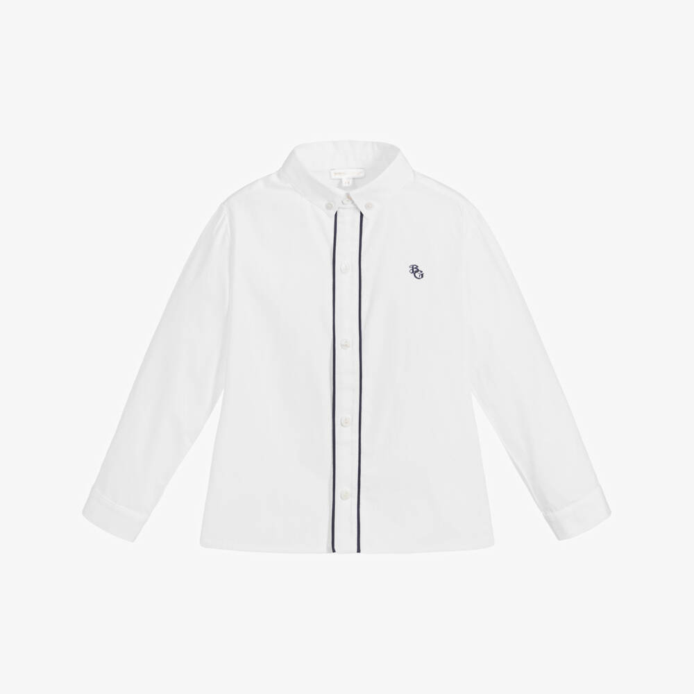 Beatrice & George-Boys White Cotton Shirt | Childrensalon