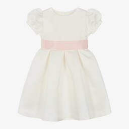 Beatrice & George-Girls Ivory Satin Dress  | Childrensalon