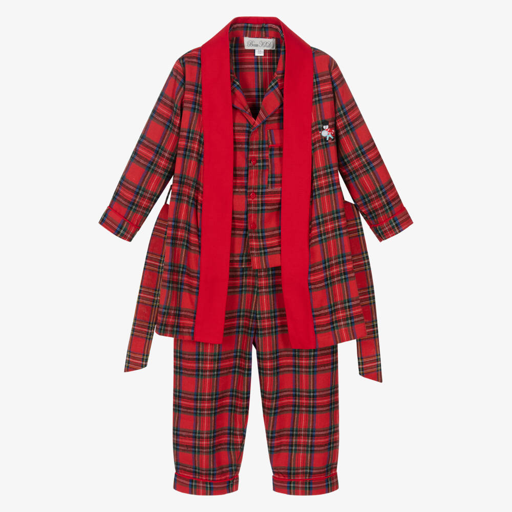 Beau KiD-Boys Red Tartan Pyjama Set | Childrensalon