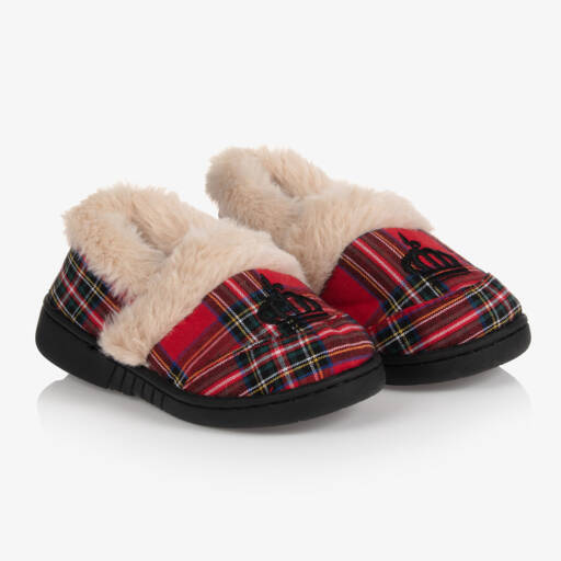 Beau KiD-Red Tartan Slippers | Childrensalon