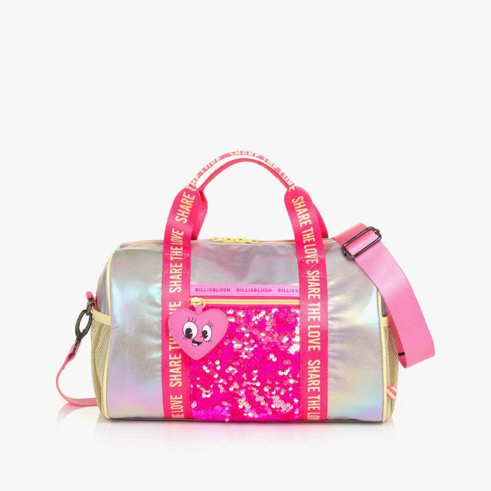 Billieblush-Girls Silver & Pink Sequinned Sports Bag (32cm) | Childrensalon