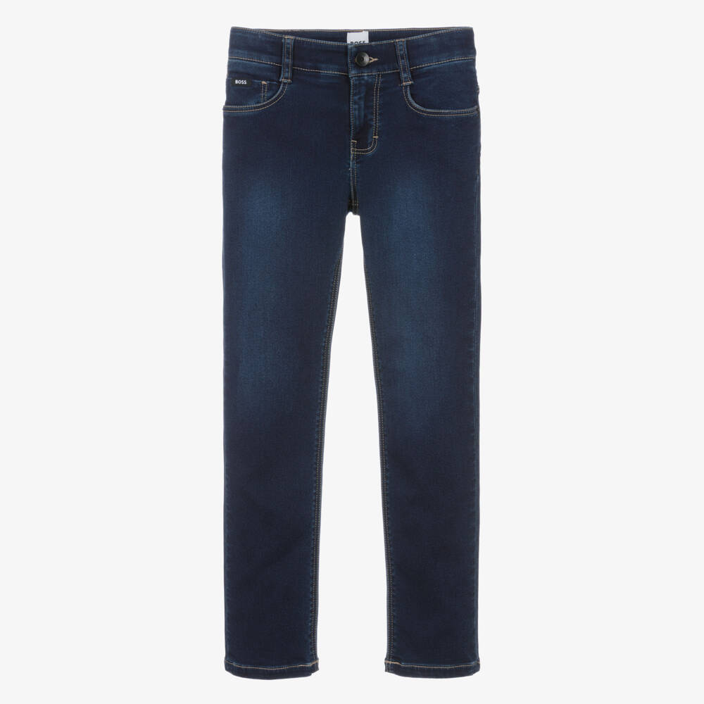 BOSS-Boys Blue Slim Fit Denim Jeans | Childrensalon