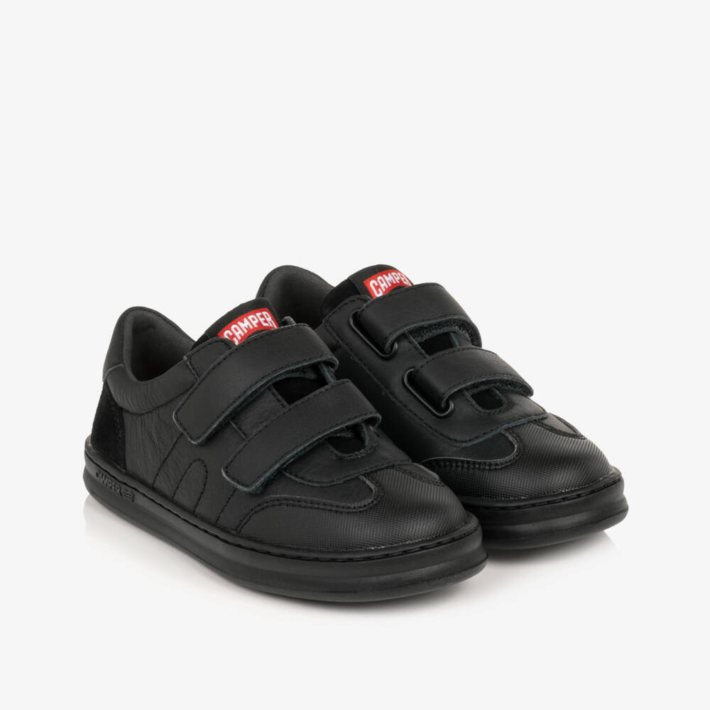Camper-Boys Black Leather Runner Four Trainers | Childrensalon