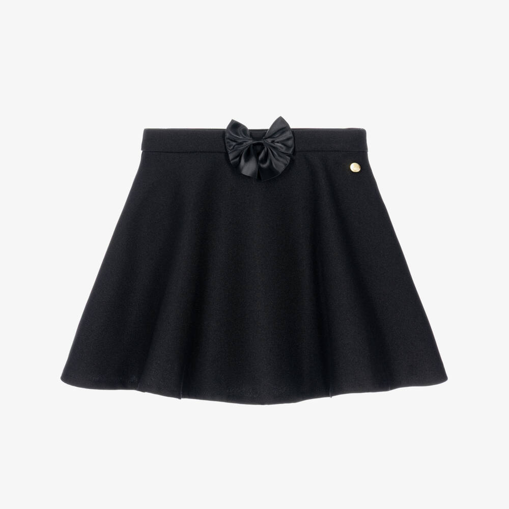 Caramelo Kids-Girls Black School Skirt with Hidden Shorts | Childrensalon