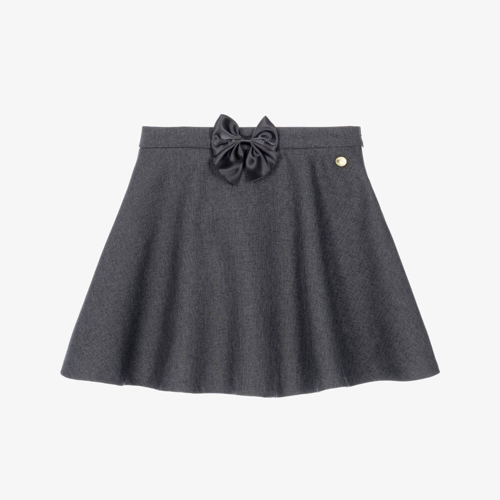 Caramelo Kids-Girls Grey School Skirt with Hidden Shorts | Childrensalon