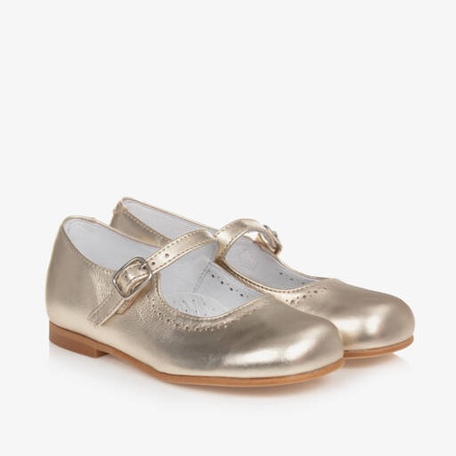 Children's Classics-Gold Leather Mary Jane Shoes | Childrensalon