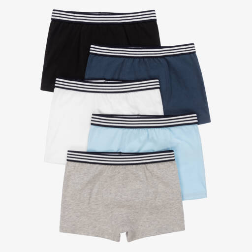 Childrensalon Essentials-Boys Blue Organic Boxer Briefs (5 Pack) | Childrensalon