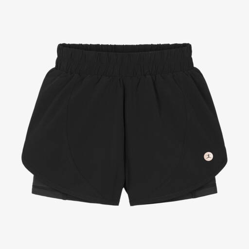 Danskin-Girls Black Double Layer Sports Shorts | Childrensalon