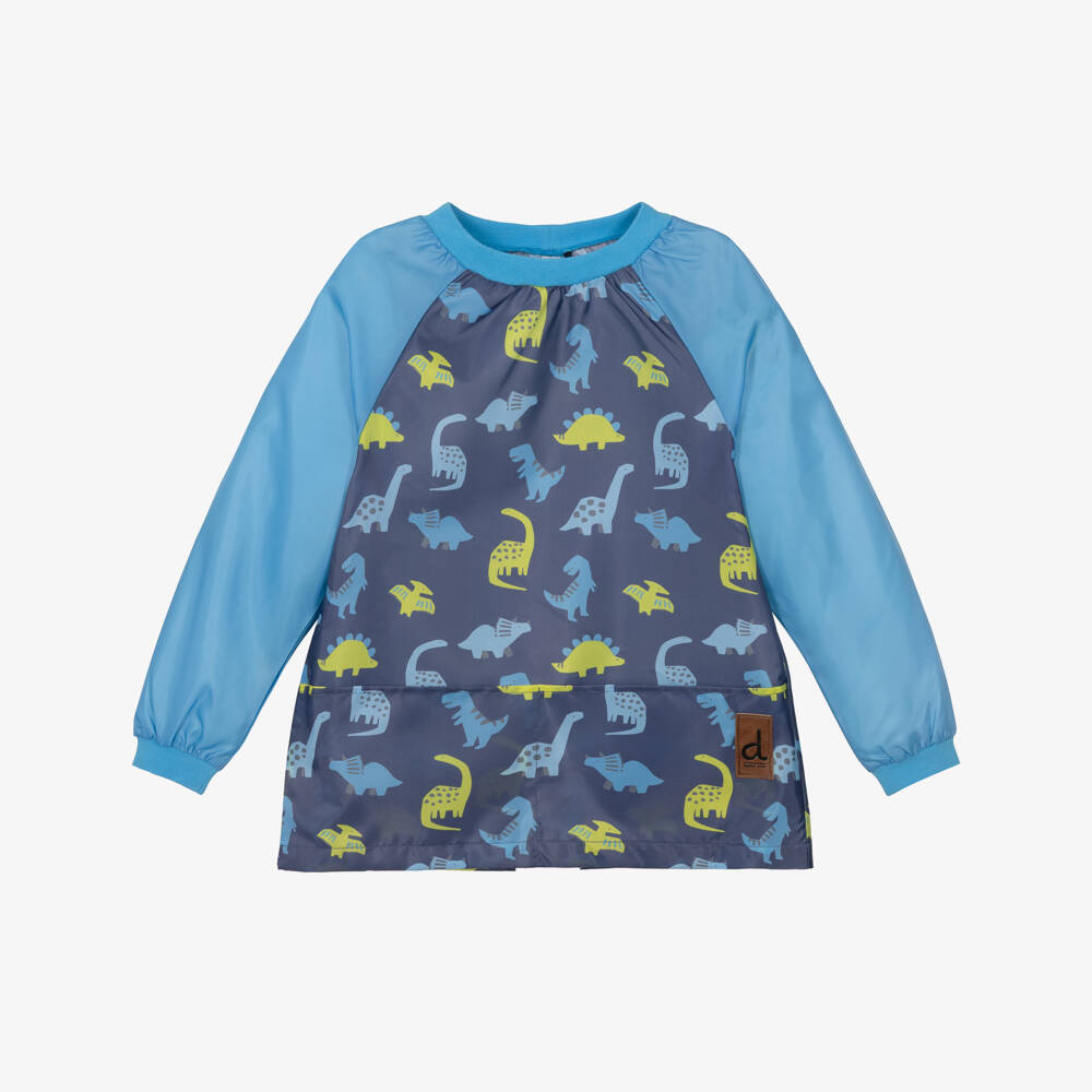 Deux par Deux-Boys Blue Dino Print Craft Apron | Childrensalon