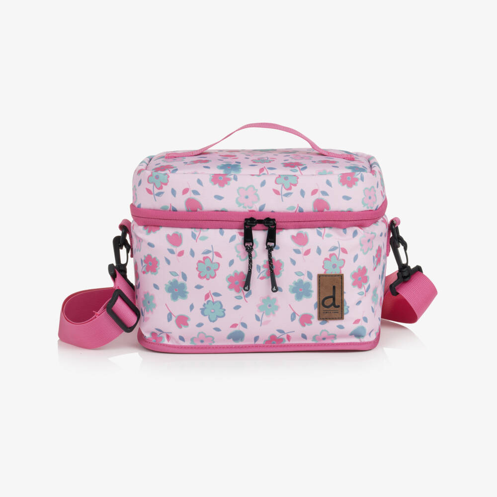 Deux par Deux-Girls Pink Flower Print Lunch Bag (25cm) | Childrensalon