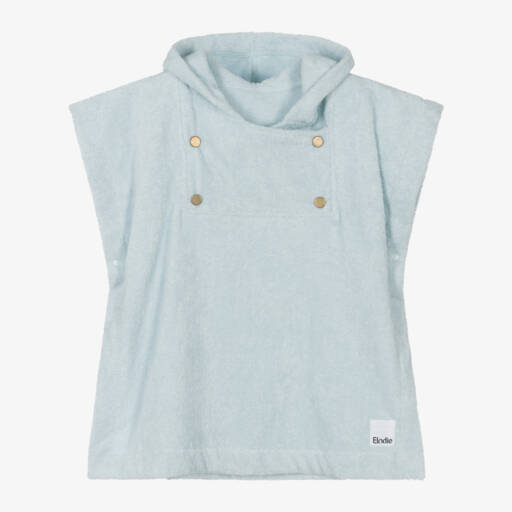 Elodie-Pale Blue Hooded Cotton Poncho Towel | Childrensalon
