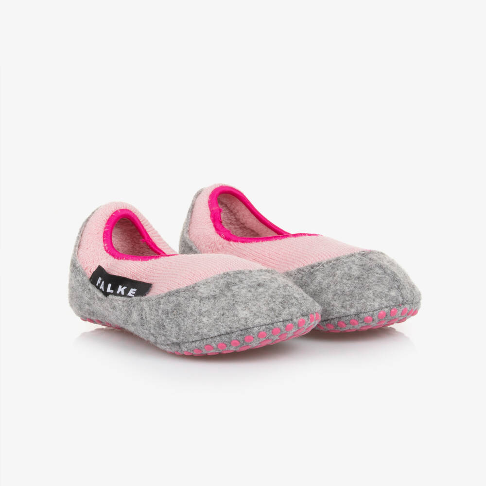 Falke-Girls Pink Merino Wool Slippers | Childrensalon