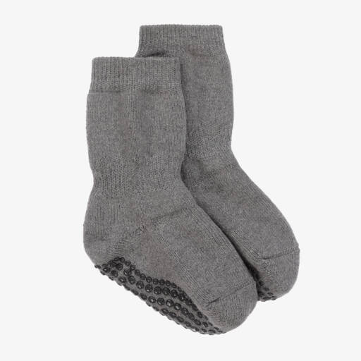 Falke-Grey Cotton & Merino Wool Slipper Socks | Childrensalon