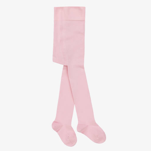 Falke-Pale Pink Cotton Knit Baby Tights | Childrensalon