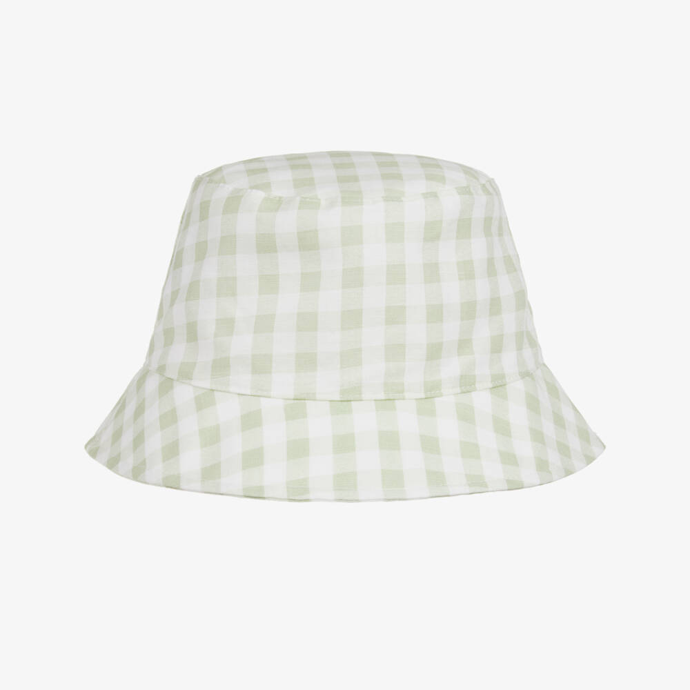 Jamiks-Boys Green & White Gingham Bucket Hat | Childrensalon