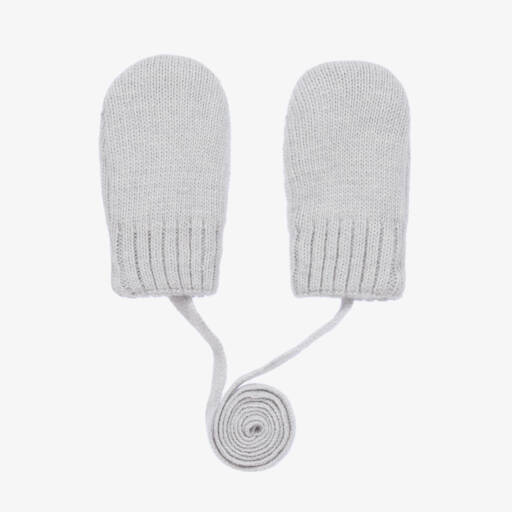 Jamiks-Grey Wool & Cashmere Baby Mittens | Childrensalon
