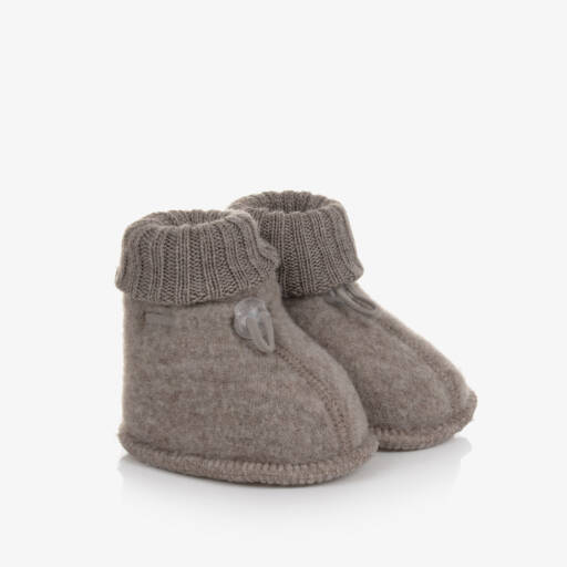 Joha-Beige Merino Wool Booties | Childrensalon