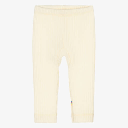 Joha-Ivory Merino Wool Ribbed Leggings | Childrensalon