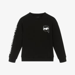 Boys Black Karl New Ikons Logo Sweatshirt