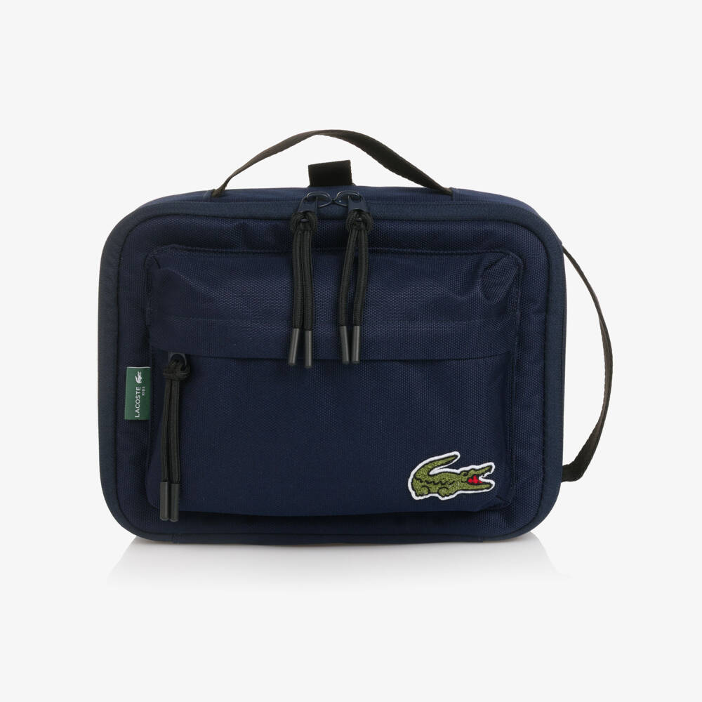 Lacoste-Navy Blue Lunch Bag with Crocodile Logo Patch (27cm) | Childrensalon