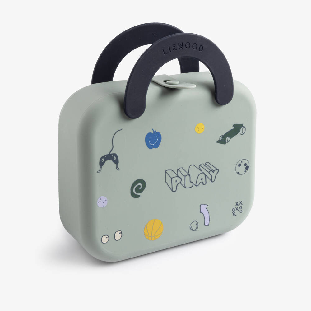 Liewood-Boys Green Silicone Folding Lunchbox (18cm) | Childrensalon