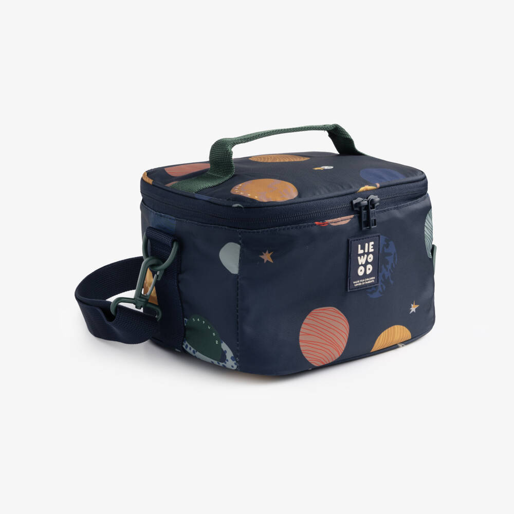 Liewood-Boys Navy Blue Planet Print Lunch Bag (22cm) | Childrensalon