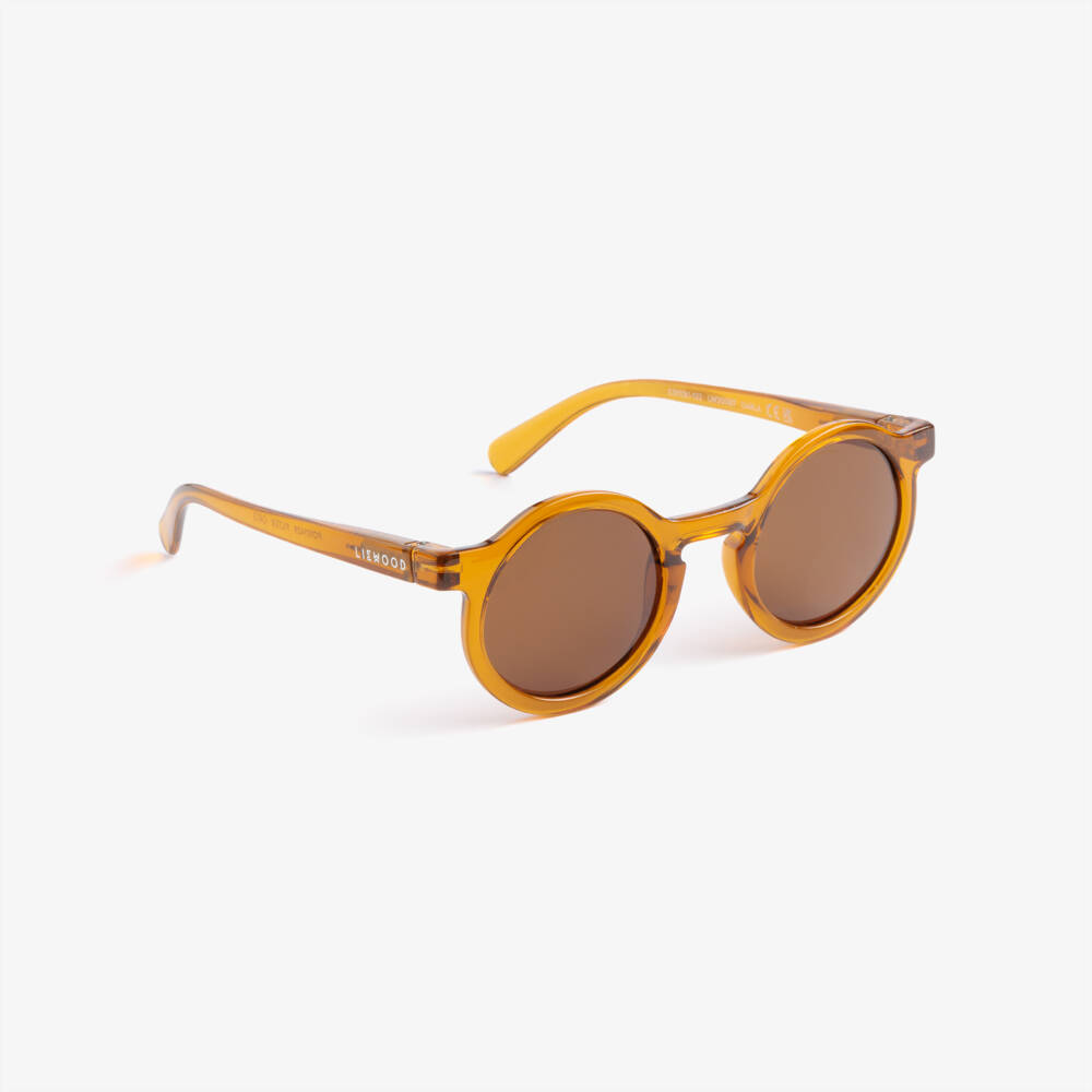 Liewood-Dark Mustard Yellow Round Sunglasses | Childrensalon