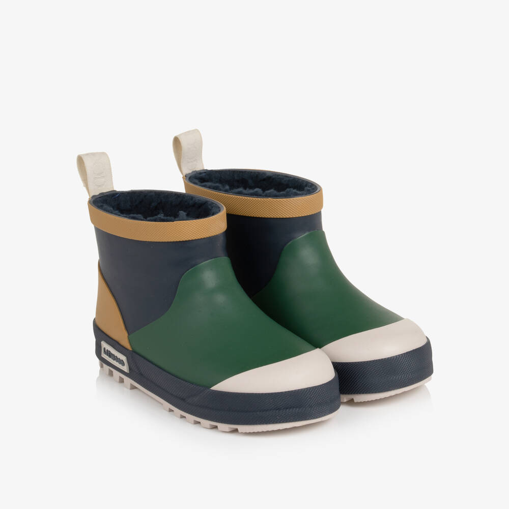Liewood-Girls Blue & Green Jesse Thermo Rainboots | Childrensalon
