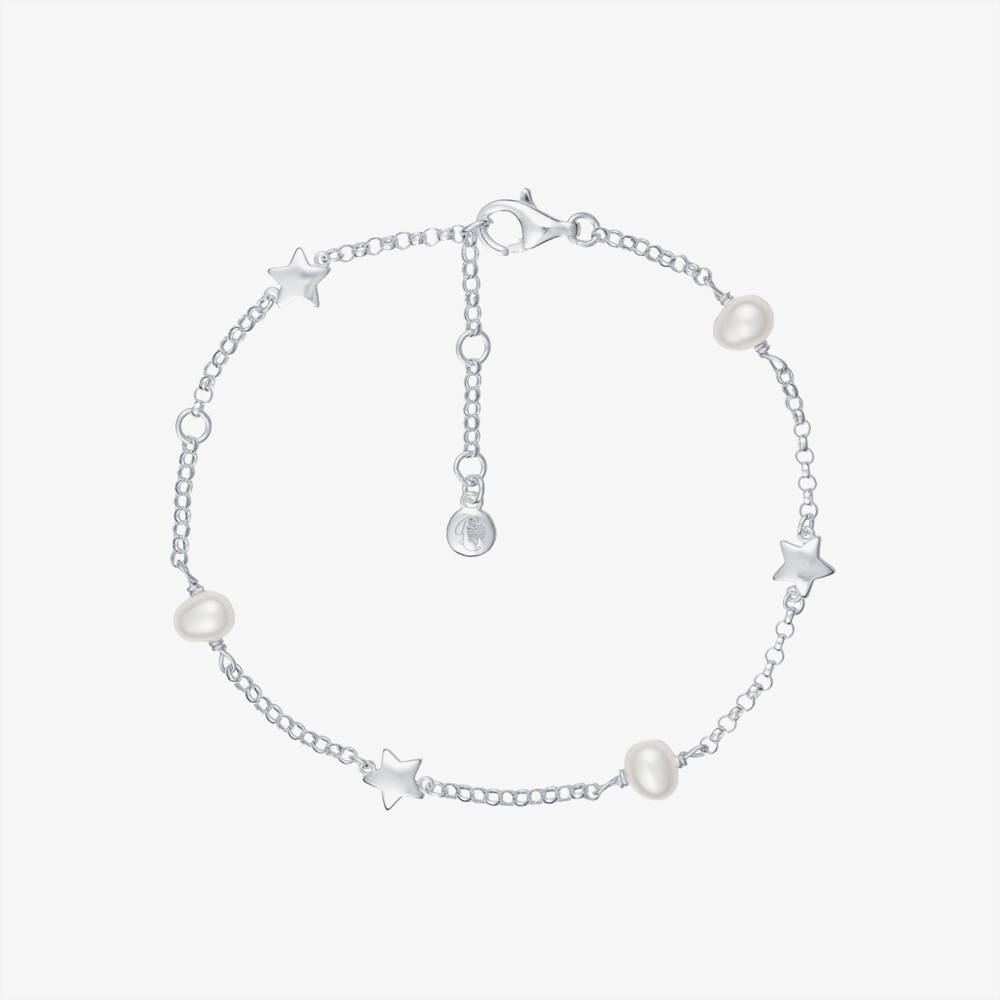 Little Star-Girls Ivory Pearl & Sterling Silver Star Bracelet | Childrensalon