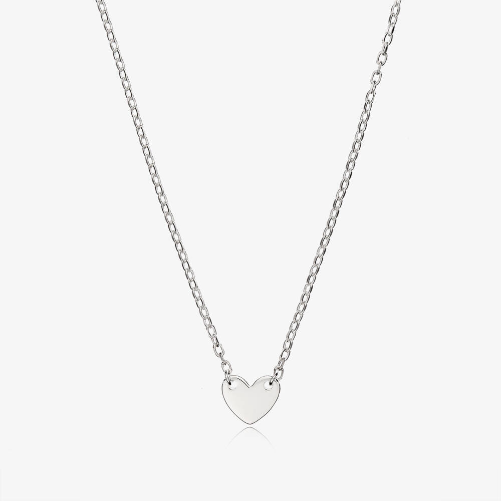 Little Star-Girls Sterling Silver Heart Charm Necklace (43cm) | Childrensalon