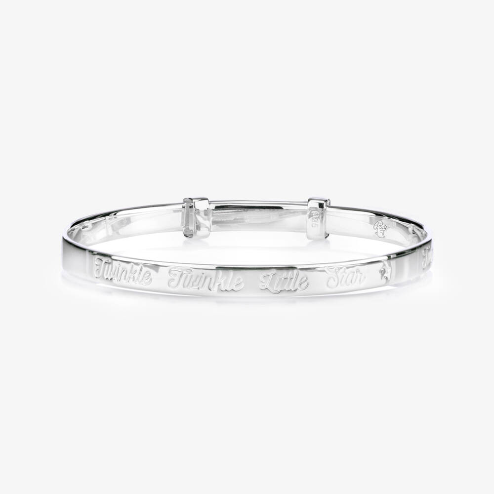 Little Star-Sterling Silver Engraved Twinkle Bangle | Childrensalon