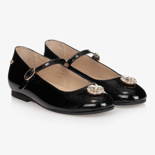 Manuela de Juan-Black Patent Leather Pumps | Childrensalon