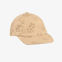 Mayoral-Boys Beige Football Print Hoodie | Childrensalon
