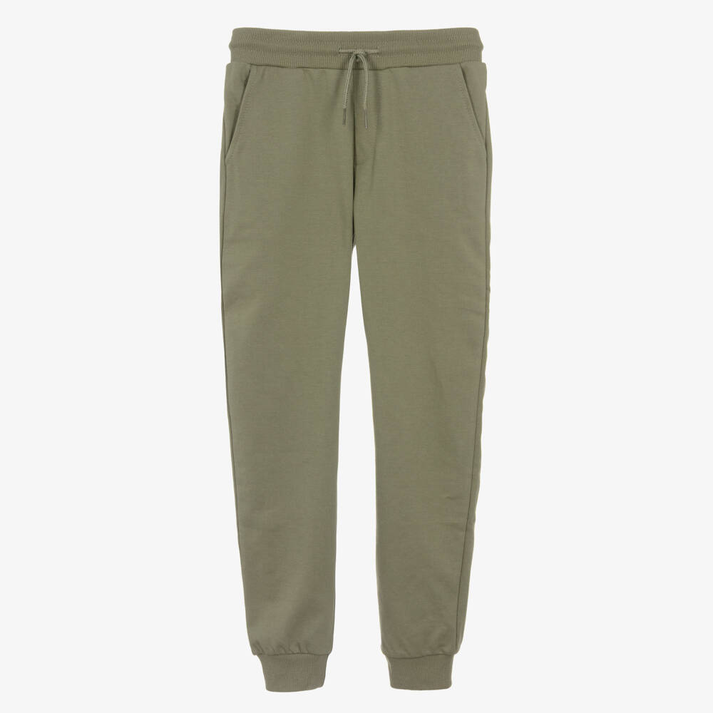 Mayoral Nukutavake-Boys Moss Green Drawstring Jersey Joggers | Childrensalon
