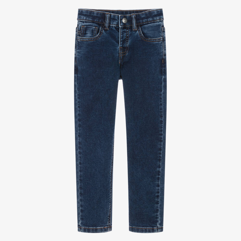 Mayoral-Boys Navy Blue Slim Fit Stretch Jeans | Childrensalon