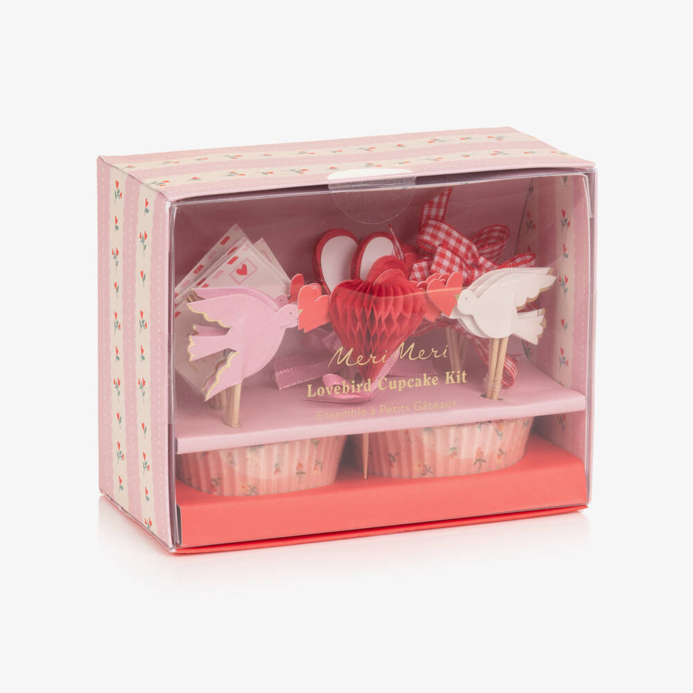 Meri Meri-Pink & Red Lovebird Cupcake Kit | Childrensalon
