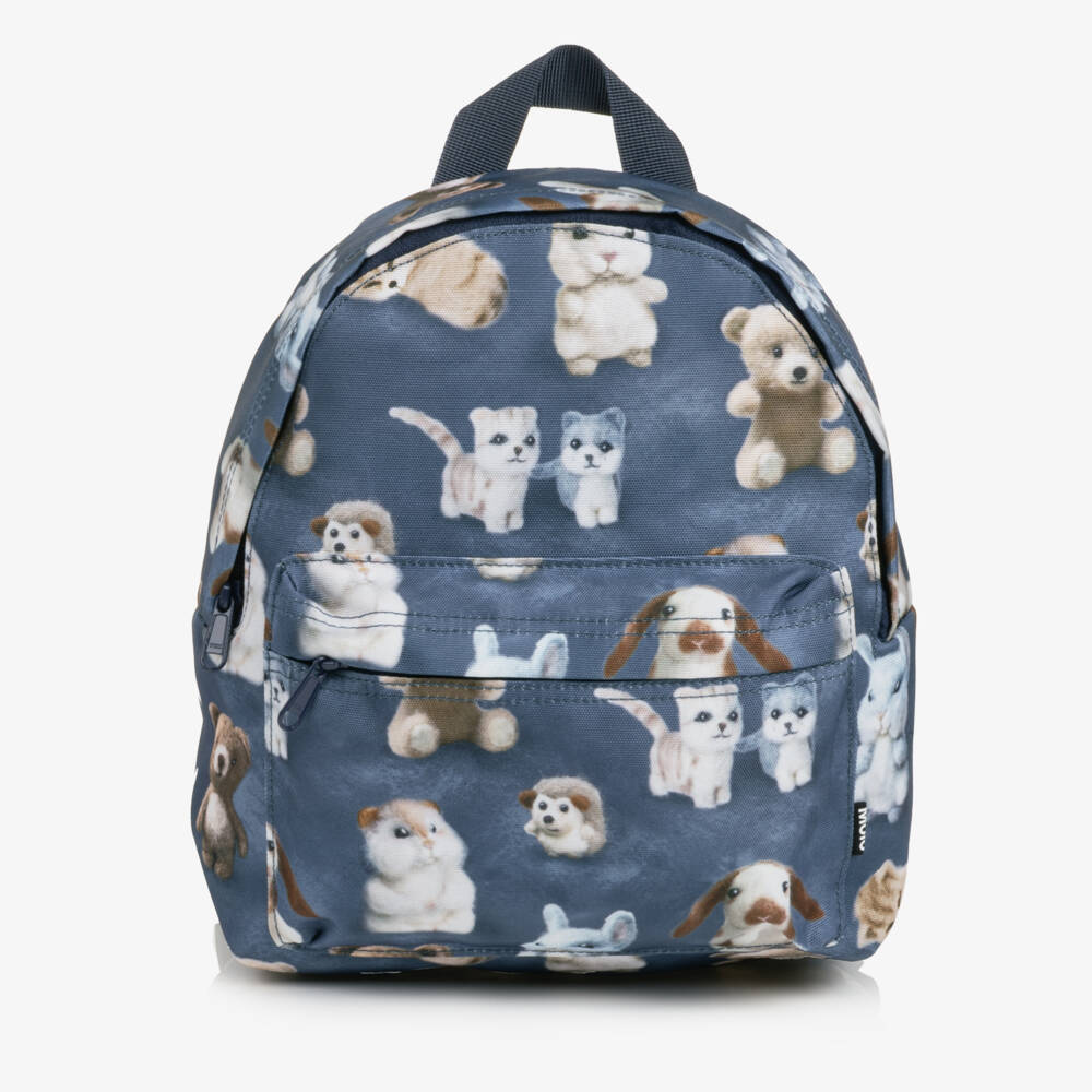 Molo-Boys Blue Animal Print Backpack (31cm) | Childrensalon