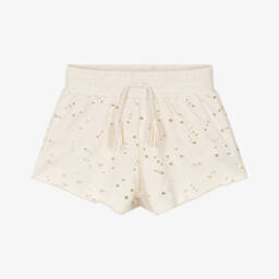 Molo-Girls Ivory Butterfly Jacquard Ruffle Bikini (UPF50+) | Childrensalon