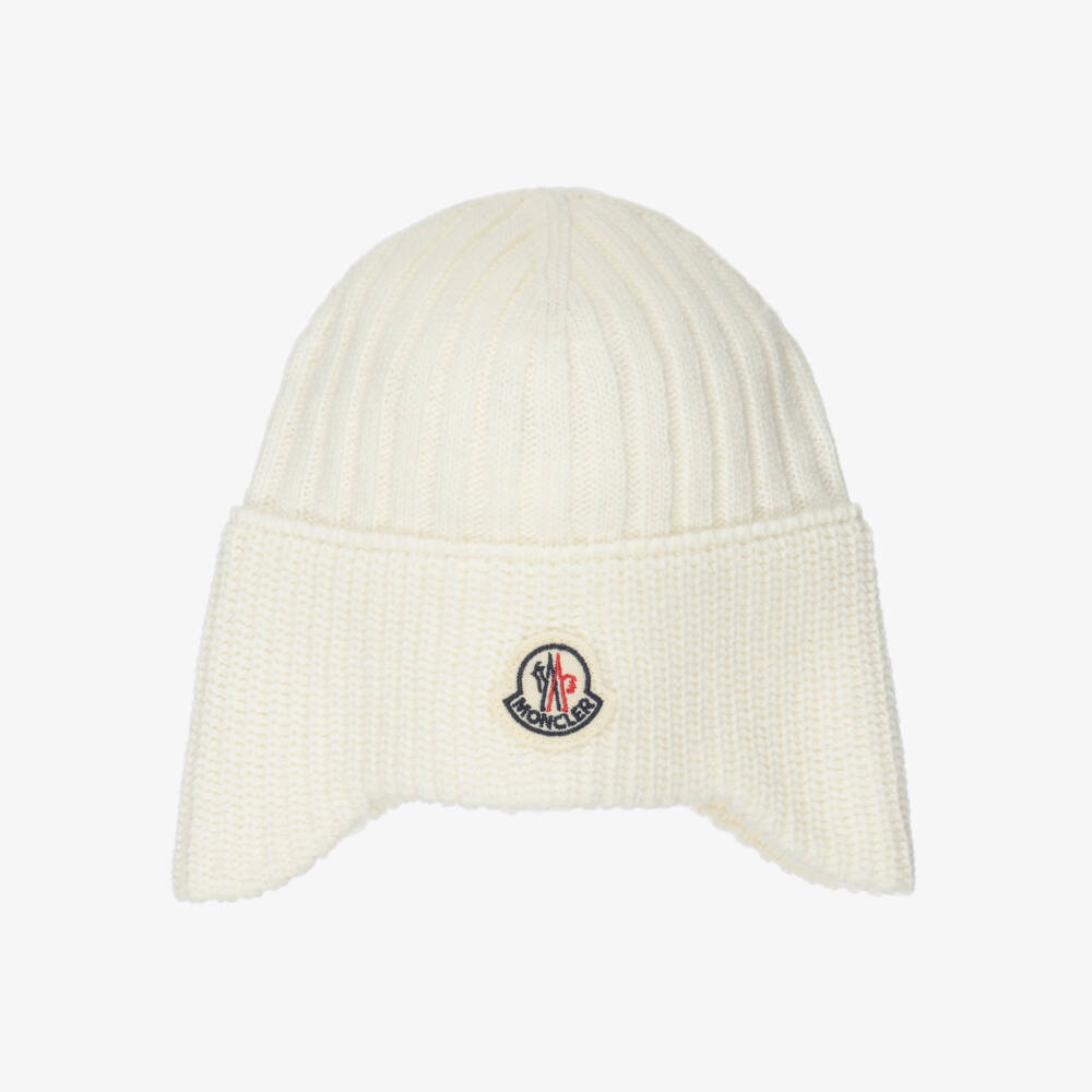 Moncler Enfant-Ivory Wool & Cashmere Knitted Hat | Childrensalon