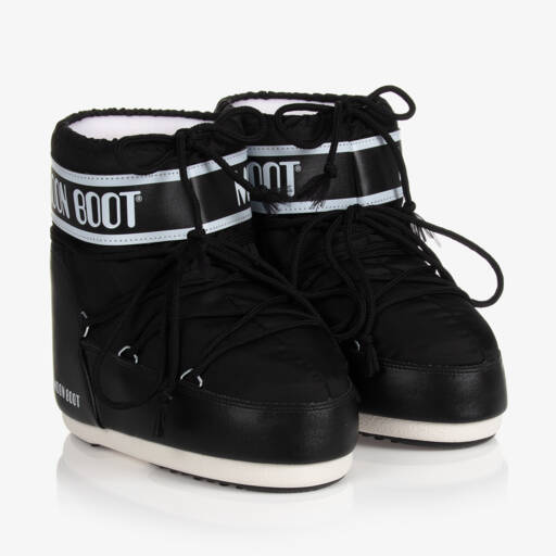 Moon Boot-Black Icon Low Nylon Snow Boots | Childrensalon