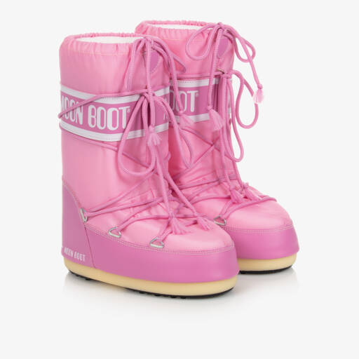 Moon Boot-Pink Icon Nylon Snow Boots | Childrensalon