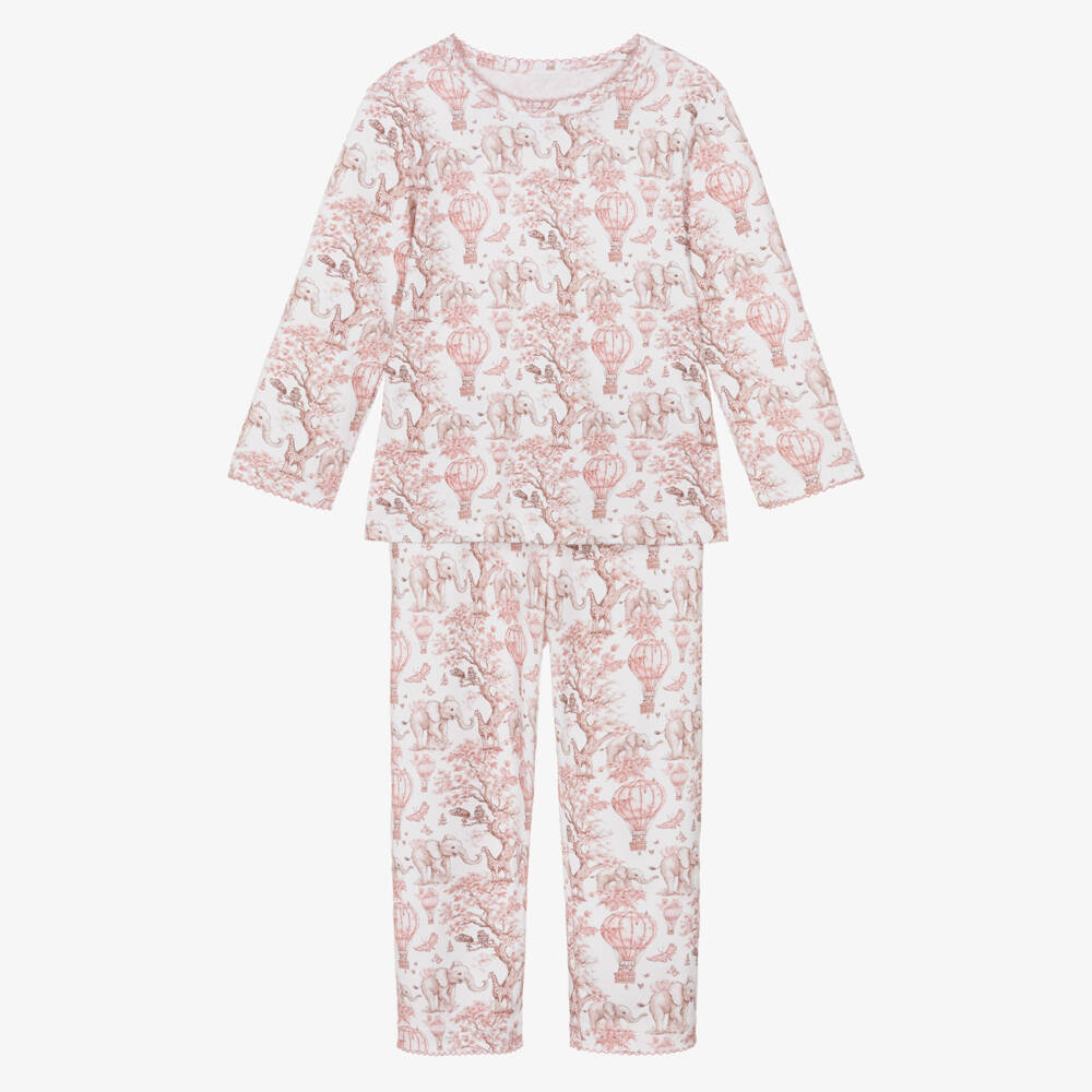 My Little Pie-Pink Supima Toile de Juoy Pyjamas with African Animals Print | Childrensalon