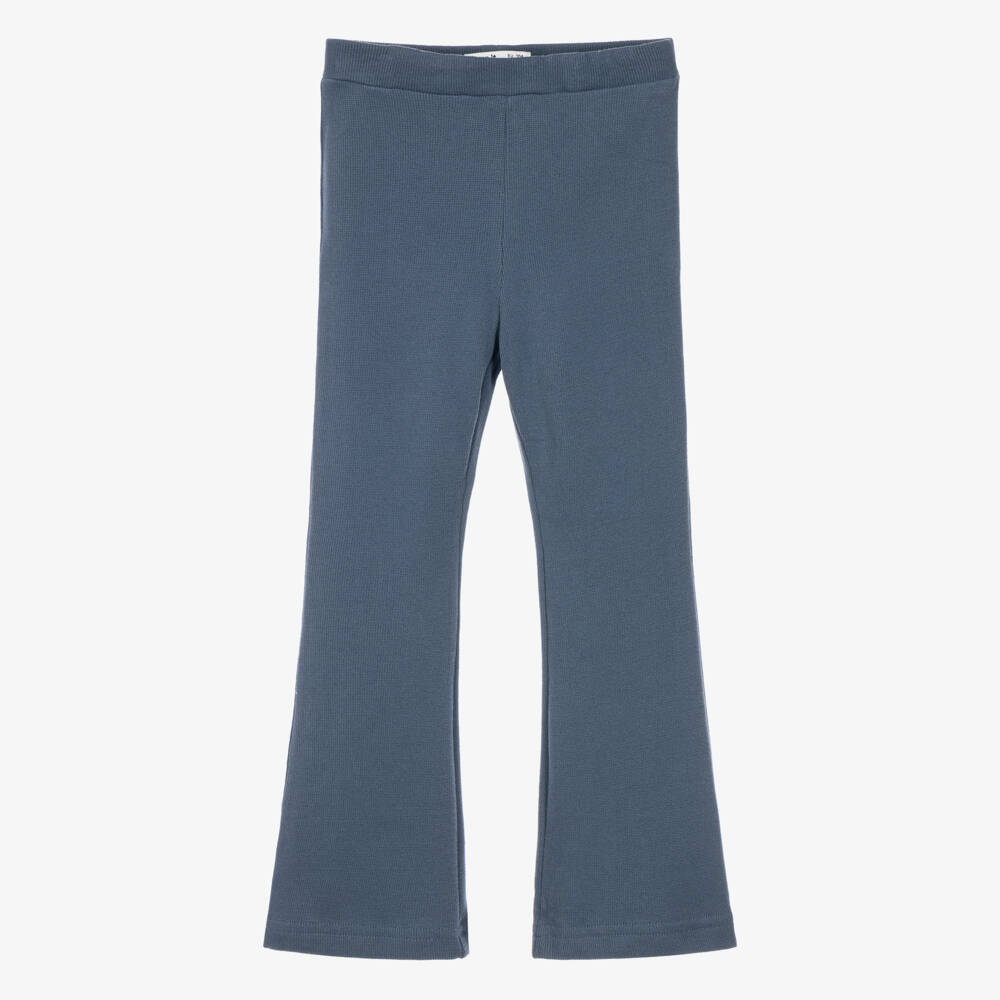 NAME IT-Girls Ribbed Flared Leggings in Indigo Blue | Childrensalon
