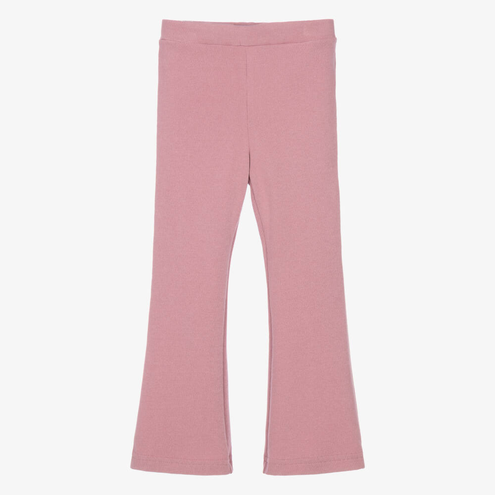 NAME IT-Girls Ribbed Flared Leggings in Mauve Pink | Childrensalon