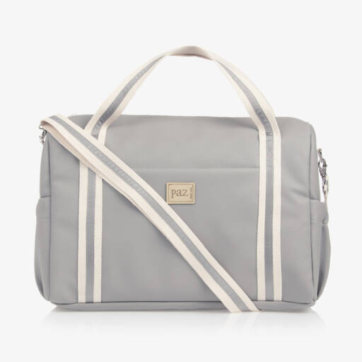 PAZ Rodríguez-Grey Faux Leather Changing Bag (36cm) | Childrensalon