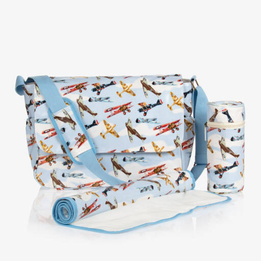 Powell Craft-Blue Aeroplane Baby Changing Bag (36cm) | Childrensalon
