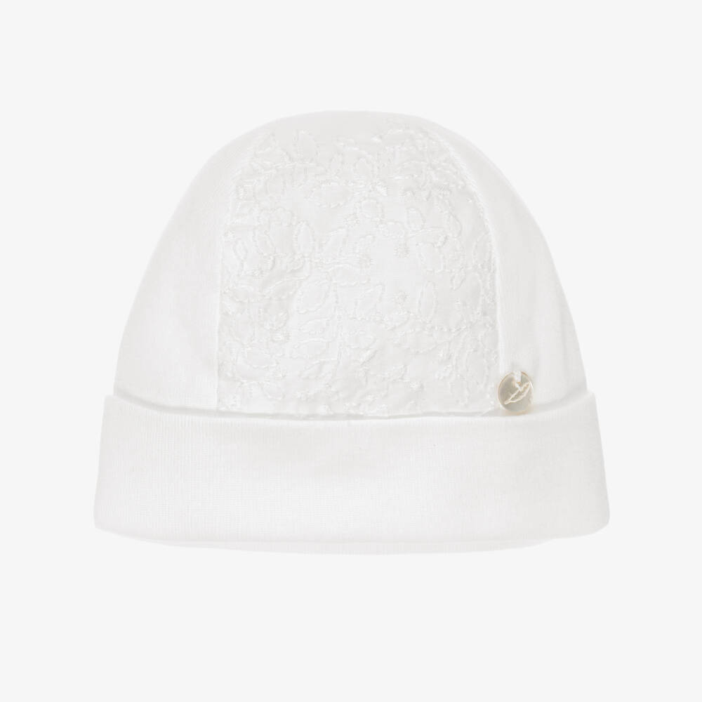 Pureté Du... Bébé-Ivory Cotton Embroidered Layette Hat | Childrensalon
