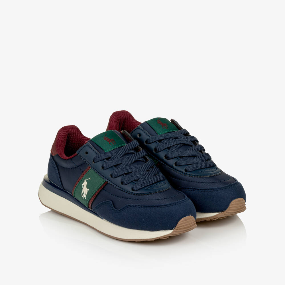 Ralph Lauren-Boys Navy Blue Train 89 Sport II Trainers | Childrensalon