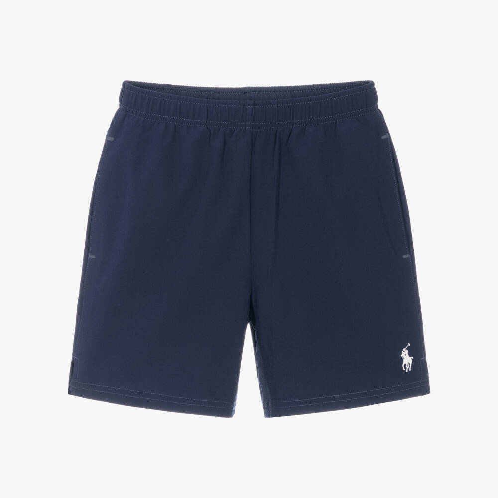 Ralph Lauren-Boys Navy Blue Wimbledon Collection Shorts | Childrensalon
